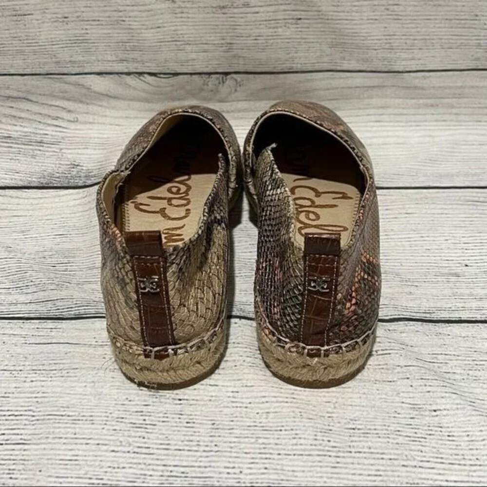 SAM Edelman Khloe Espadrille Snake Print Slip On Flat Size 9.5